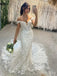 Charming Off Shoulder V Neck Sleeveless With Train Lace Popular Long Bridal Dress, Wedding Dresses, CPD120