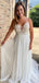 Simple Spaghetti Straps V Neck Sleeveless With Train Lace Popular Long Bridal Dress, Wedding Dresses, CPD125