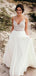 Romantic Spaghetti Straps V Neck Sleeveless Applique Popular Long Bridal Dress, Wedding Dresses, CPD127