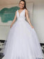 Elegant Straps V Neck Sleeveless Popular Long Bridal Dress, Wedding Dresses, CPD131