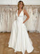 Elegant Straps V Neck Sleeveless Popular Long Bridal Dress, Wedding Dresses, CPD137