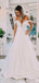 Simple Off Shoulder V Neck Sleeveless Popular Long Bridal Dress, Wedding Dresses, CPD139