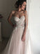 Elegant Strapless Lace Applique Popular Bridal Long Wedding Dresses, CPD016