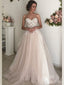 Elegant Strapless Lace Applique Popular Bridal Long Wedding Dresses, CPD016