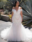 Gorgeous Off Shoulder V Neck Sleeveless With Train Lace Popular Long Bridal Dress, Wedding Dresses, CPD143