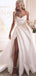 Romantic Strapless Sleeveless Side Slit With Train Popular Long Bridal Dress, Wedding Dresses, CPD151