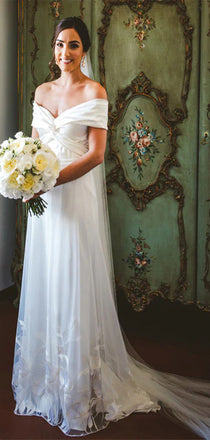 Elegant Off Shoulder Sweetheart Sleeveless Lace Popular Long Bridal Dress, Wedding Dresses, CPD188