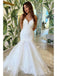 Sexy Sheath Spaghetti Straps V Neck Sleeveless With Train Lace Popular Long Bridal Dress, Wedding Dresses, CPD160