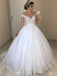 Elegant Ball Gown Off Shoulder Sweetheart Sleeveless Lace Popular Long Bridal Dress, Wedding Dresses, CPD166