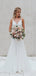 Elegant Spaghetti Straps V Neck Applique Popular Bridal Long Wedding Dresses, CPD022