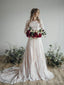 Elegant Jewel Lace With Trailing Applique Popular Bridal Long Wedding Dresses, CPD023