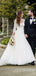 Long Sleeves Organza A-line Wedding Dresses Online, Cheap Simple Bridal Dresses, CPD026