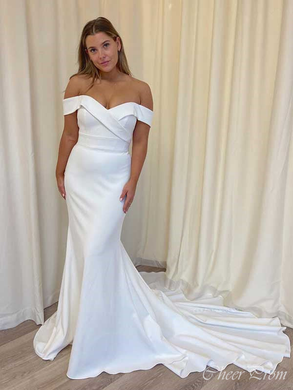 Sexy Off Shoulder Sweetheart Sleeveless Popular Long Bridal Dress, Wedding Dresses, CPD173