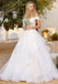 Elegant Off Shoulder V Neck Applique Popular Long Bridal Dress, Wedding Dresses, CPD033