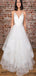 Simple V Neck Spaghetti Straps Popular Long Bridal Dress, Wedding Dresses, CPD036