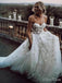 Gorgeous Strapless Sleeveless Applique With Train Popular Long Bridal Dress, Wedding Dresses, CPD042