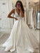 Elegant Spaghetti Straps V Neck Applique Popular Long Bridal Dress, Wedding Dresses, CPD047