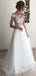 Romantic Tulle Off Shoulder Applique Popular Long Bridal Dress, Wedding Dresses, CPD055