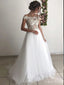 Romantic Tulle Off Shoulder Applique Popular Long Bridal Dress, Wedding Dresses, CPD055