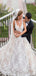 Gorgeous Lace Straps V Neck With Train Applique Popular Long Bridal Dress, Wedding Dresses, CPD072