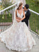 Gorgeous Lace Straps V Neck With Train Applique Popular Long Bridal Dress, Wedding Dresses, CPD072